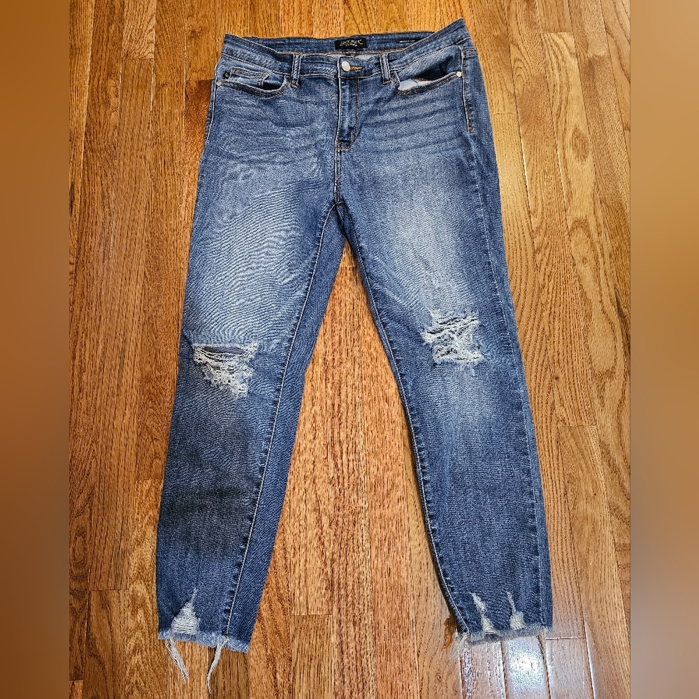 Distressed Blue Jeans
